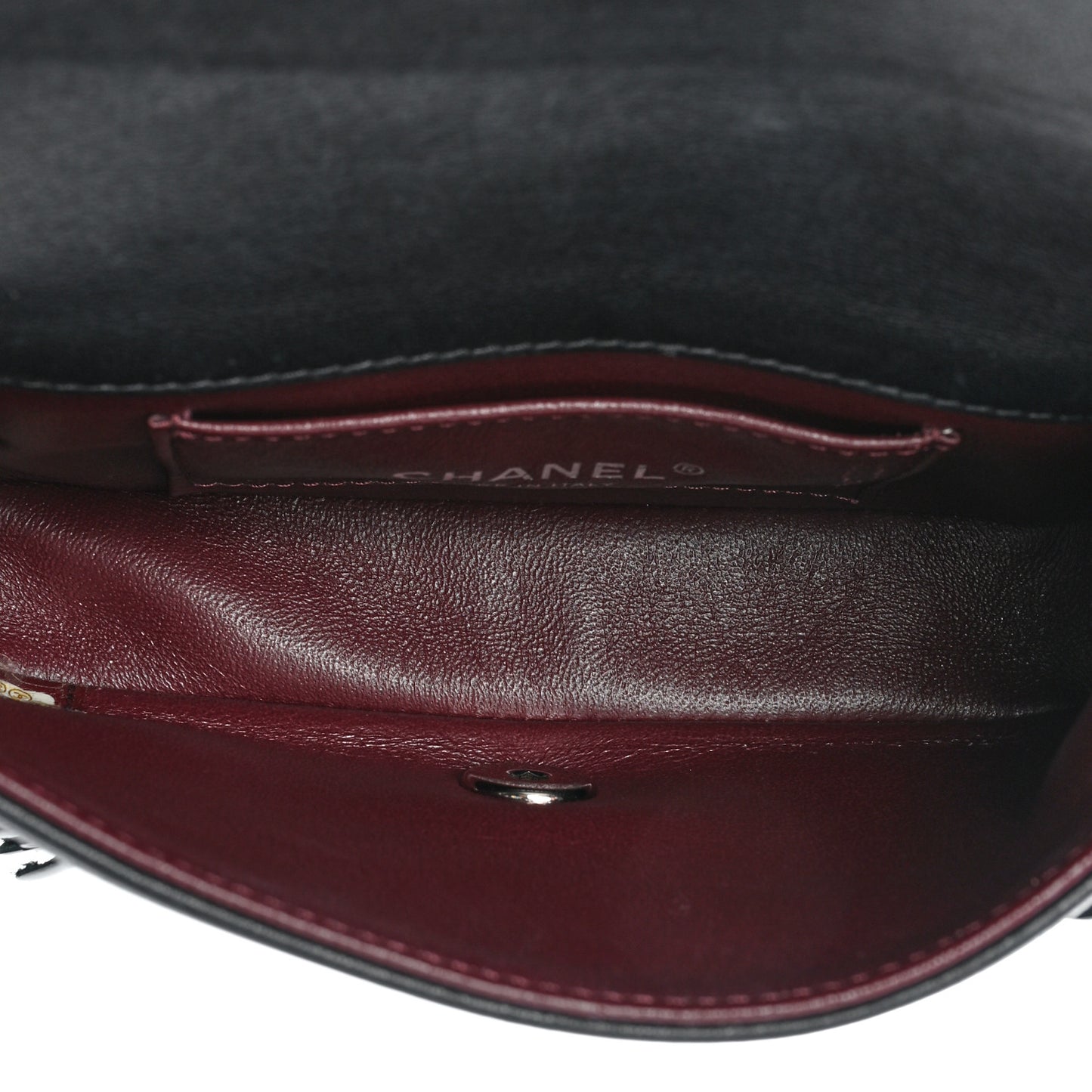 Lambskin Patent Mini Camellia Flap Black