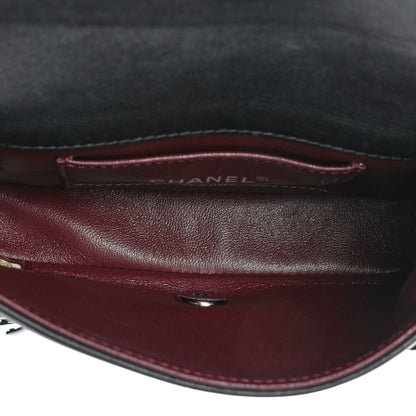 Chanel Lambskin Patent Mini Camellia Flap Black 5 of 10