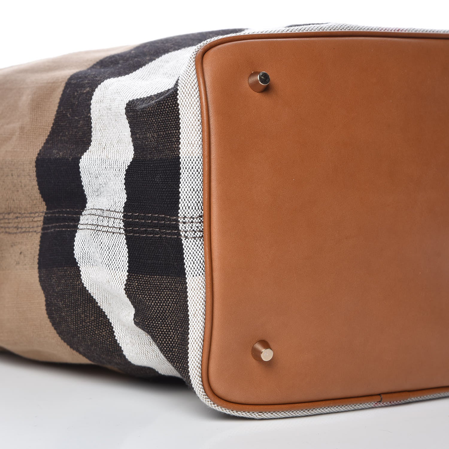 Burberry Canvas Mega Check Medium Ashby Hobo Saddle Brown 8 of 10