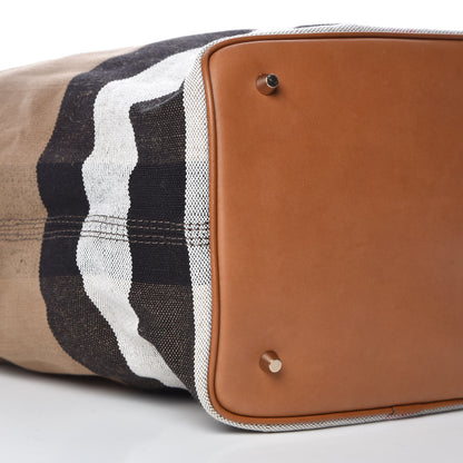Burberry Canvas Mega Check Medium Ashby Hobo Saddle Brown 8 of 10