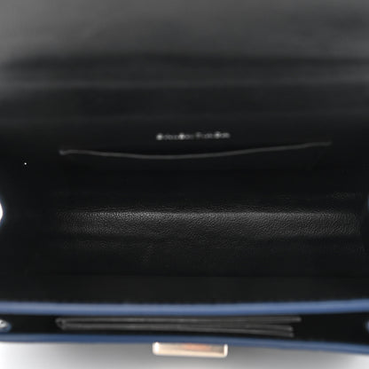 Balenciaga Shiny Calfskin Crocodile Embossed XS Sharp Top Handle Bag Navy 5 of 10