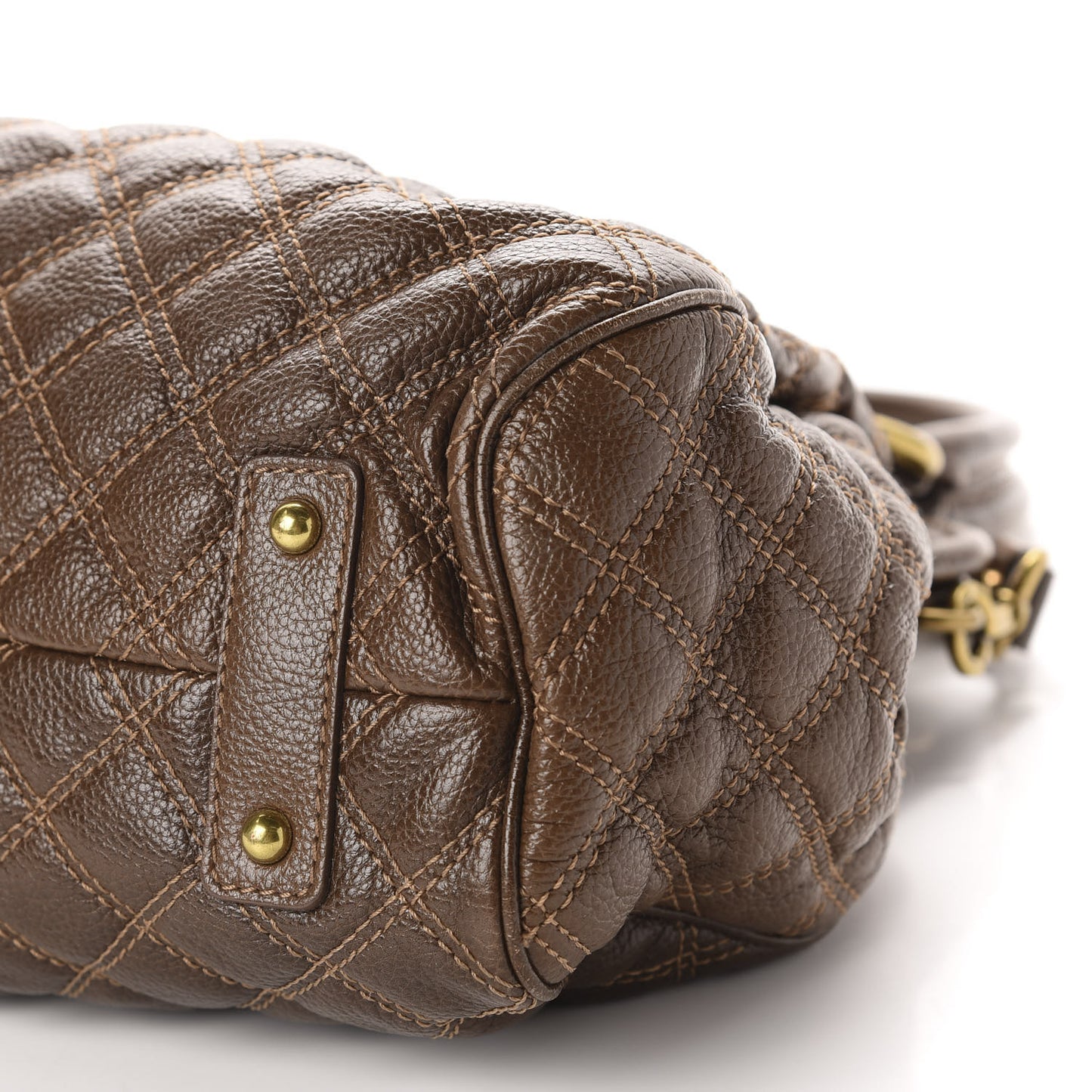 Calfskin Quilted Stam Brown