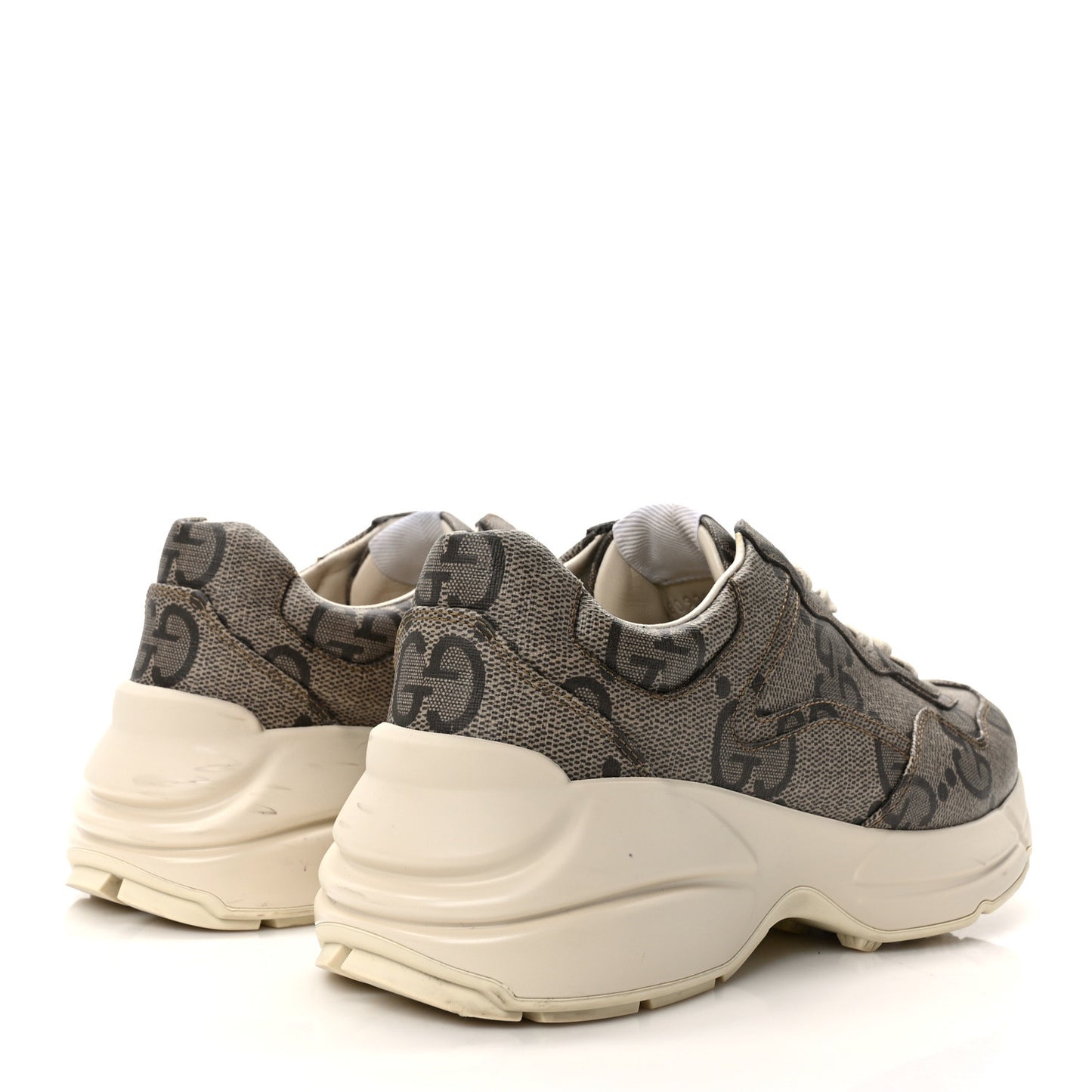 Maxi GG Supreme Monogram Gucci 100 Womens Rhyton Sneakers 38 Beige Ebony