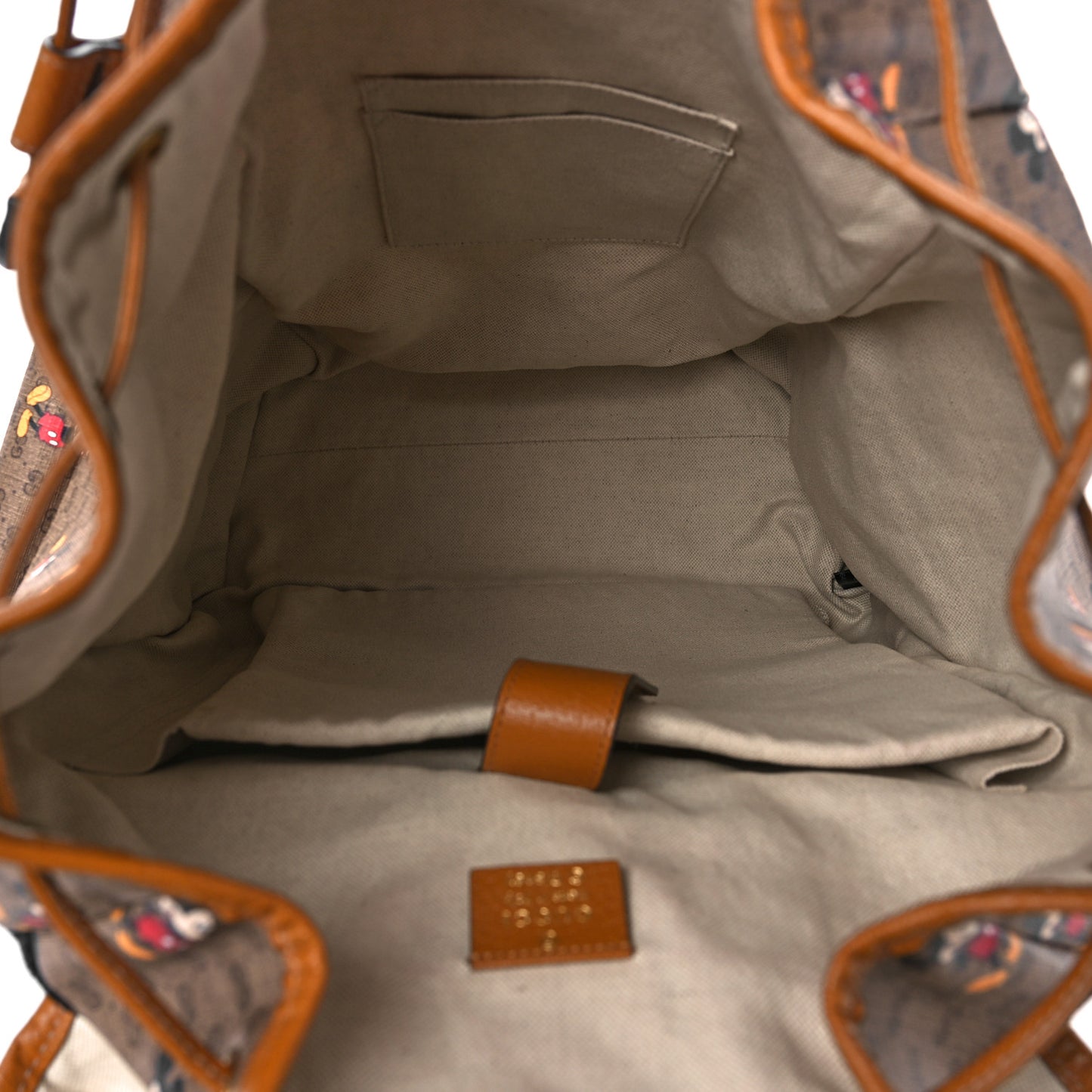 X DISNEY Mini Vintage GG Supreme Monogram Mickey Mouse Medium Backpack Beige Vintage Sun Oil