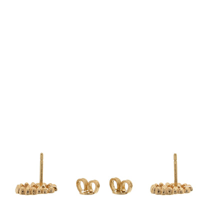 Gucci 18K Yellow Gold Running G Scalloped Stud Earrings 3 of 4
