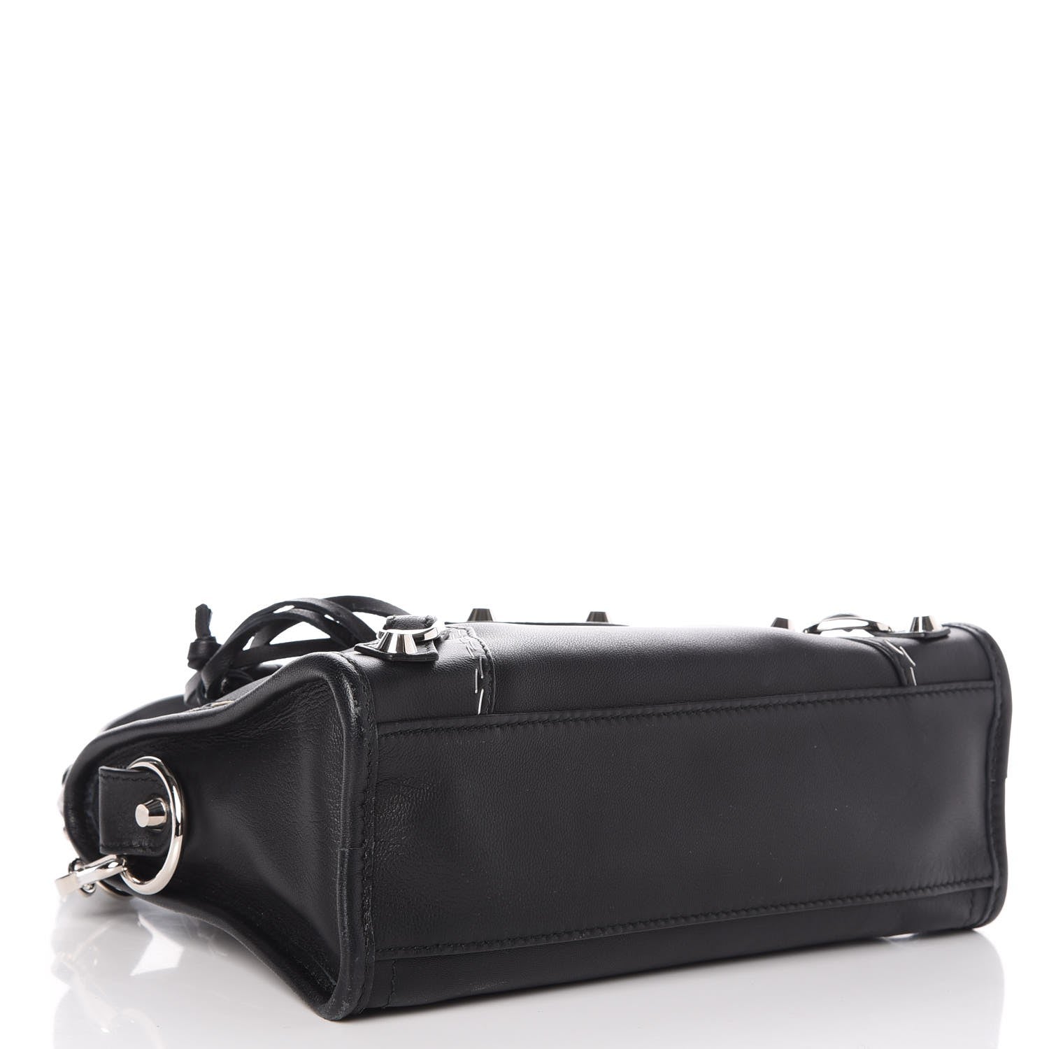 Balenciaga Calfskin Topstitch Classic Silver Hardware Mini City Black 4 of 7