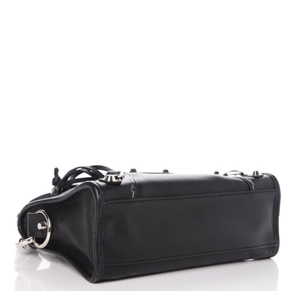 Balenciaga Calfskin Topstitch Classic Silver Hardware Mini City Black 4 of 7