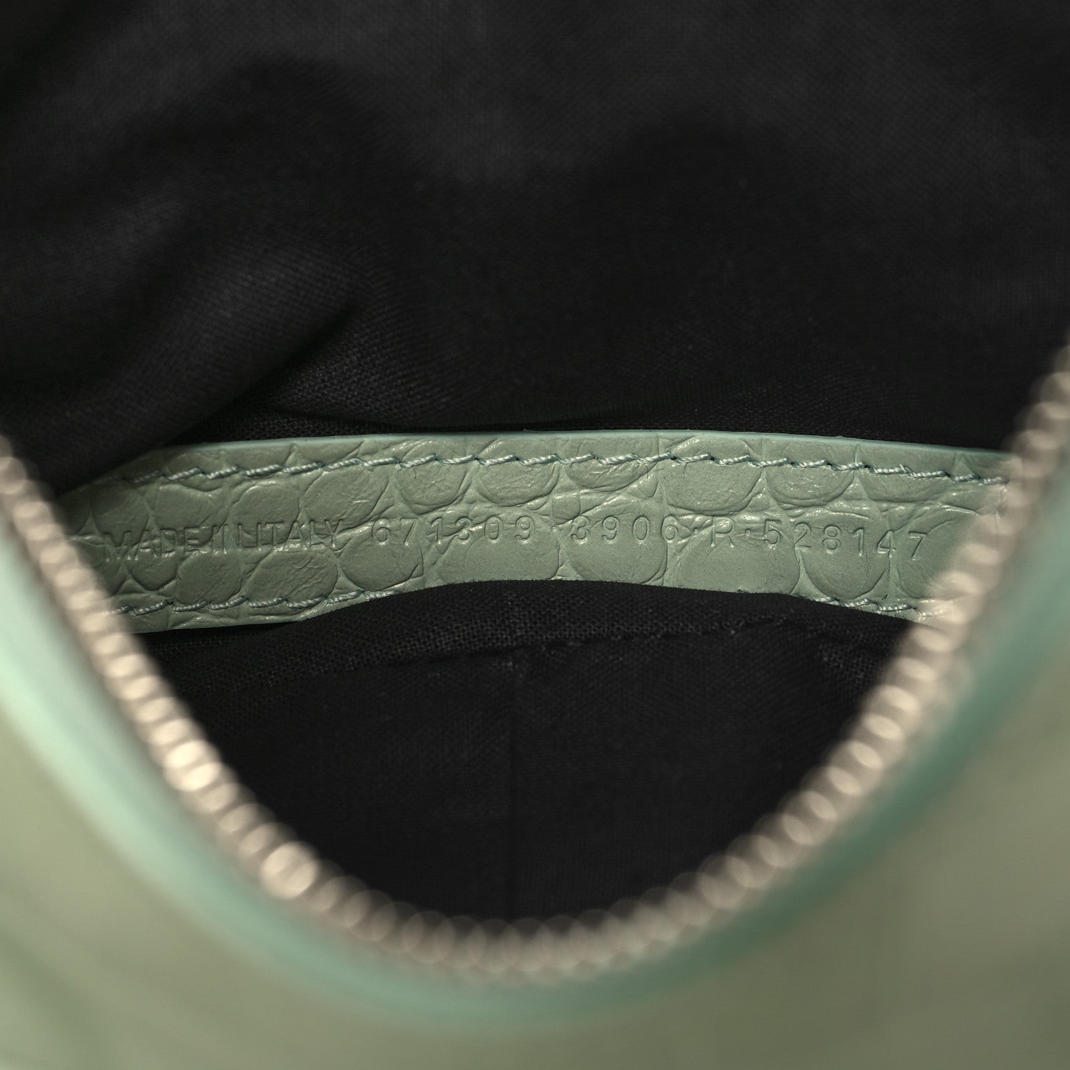 Balenciaga Extra Supple Calfskin Crocodile Embossed Le Cagole Shoulder Bag XS Light Green 8 of 11