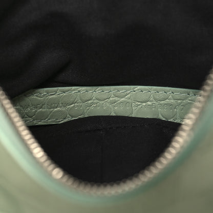 Balenciaga Extra Supple Calfskin Crocodile Embossed Le Cagole Shoulder Bag XS Light Green 8 of 11