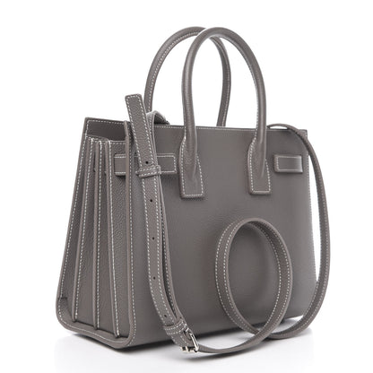 Saint Laurent Grained Calfskin Topstich Baby Sac De Jour Fog 4 of 13
