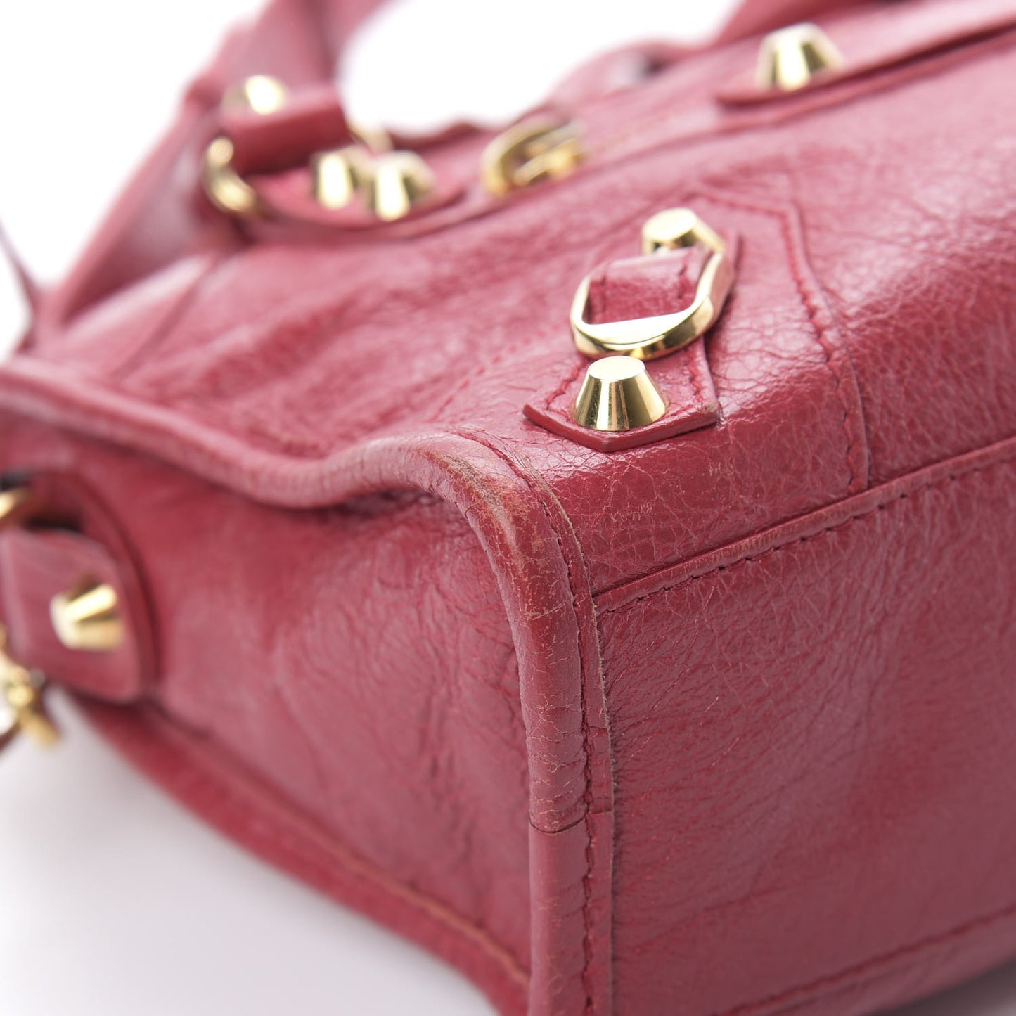 Agneau Classic Gold Hardware Mini City Rouge Sapphire