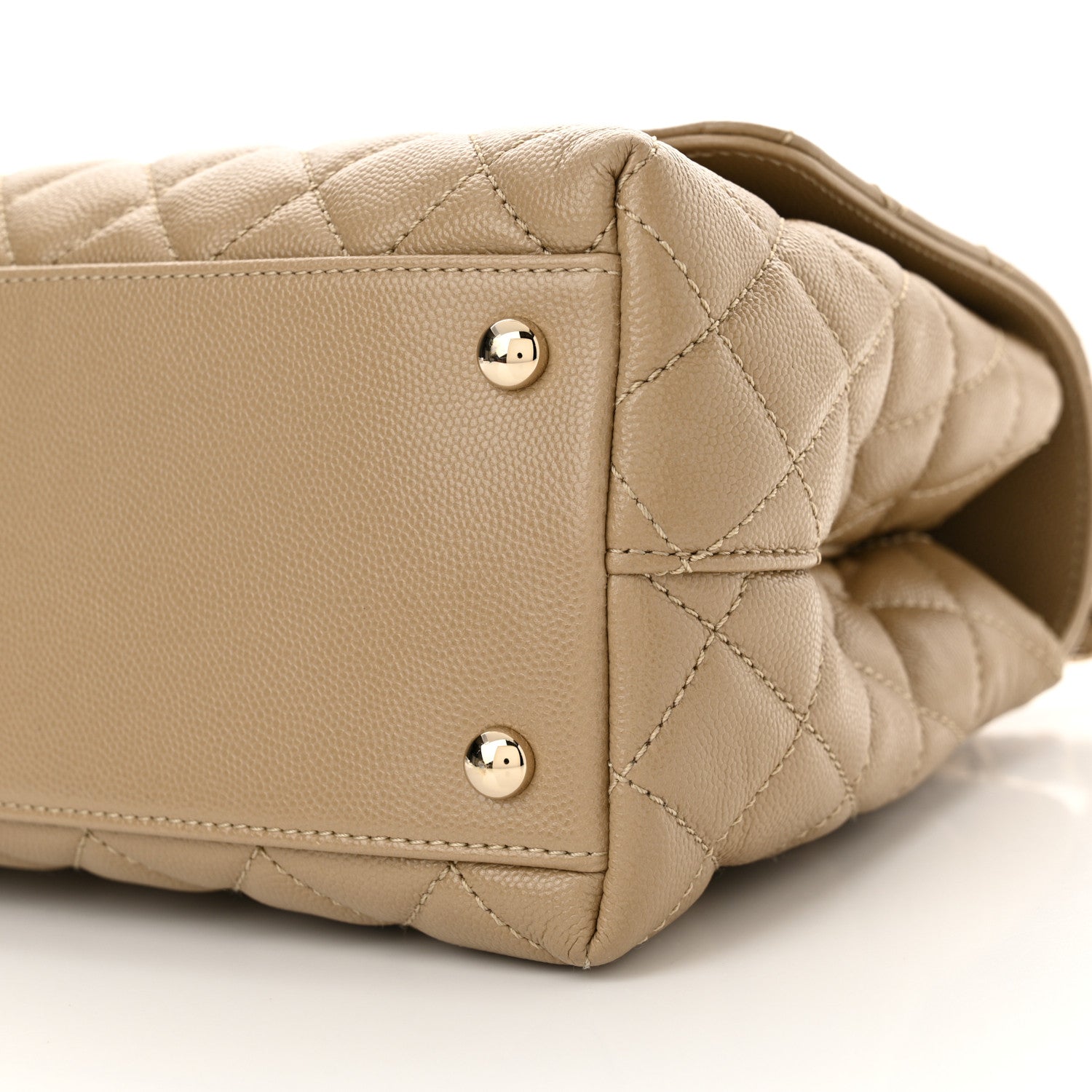 Chanel Caviar Lizard Embossed Quilted Small Coco Handle Flap Dark Beige 9 of 9