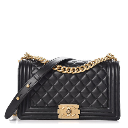 Chanel Lambskin Quilted Medium Boy Flap Black 1 of 8