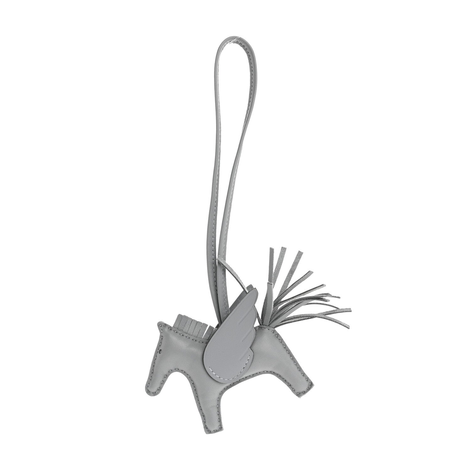 Hermes Milo Lambskin Grigri Rodeo Pegase Horse Bag Charm PM Gris Pantin 1 of 5