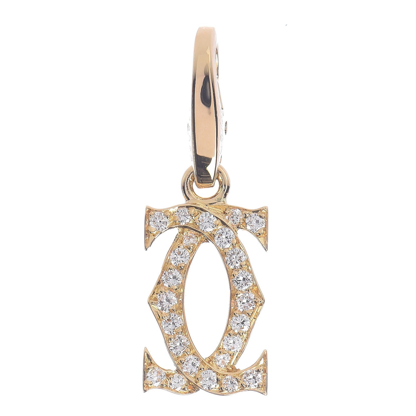 18K Yellow Gold Diamond Logo Charm