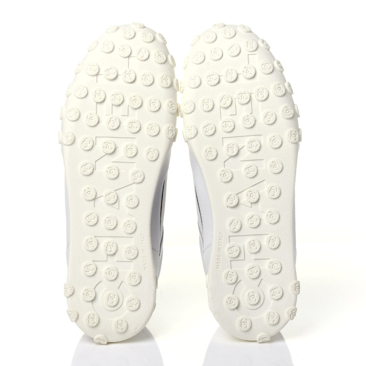 Calfskin Mesh Lycra Womens Logo Sneakers 39 White
