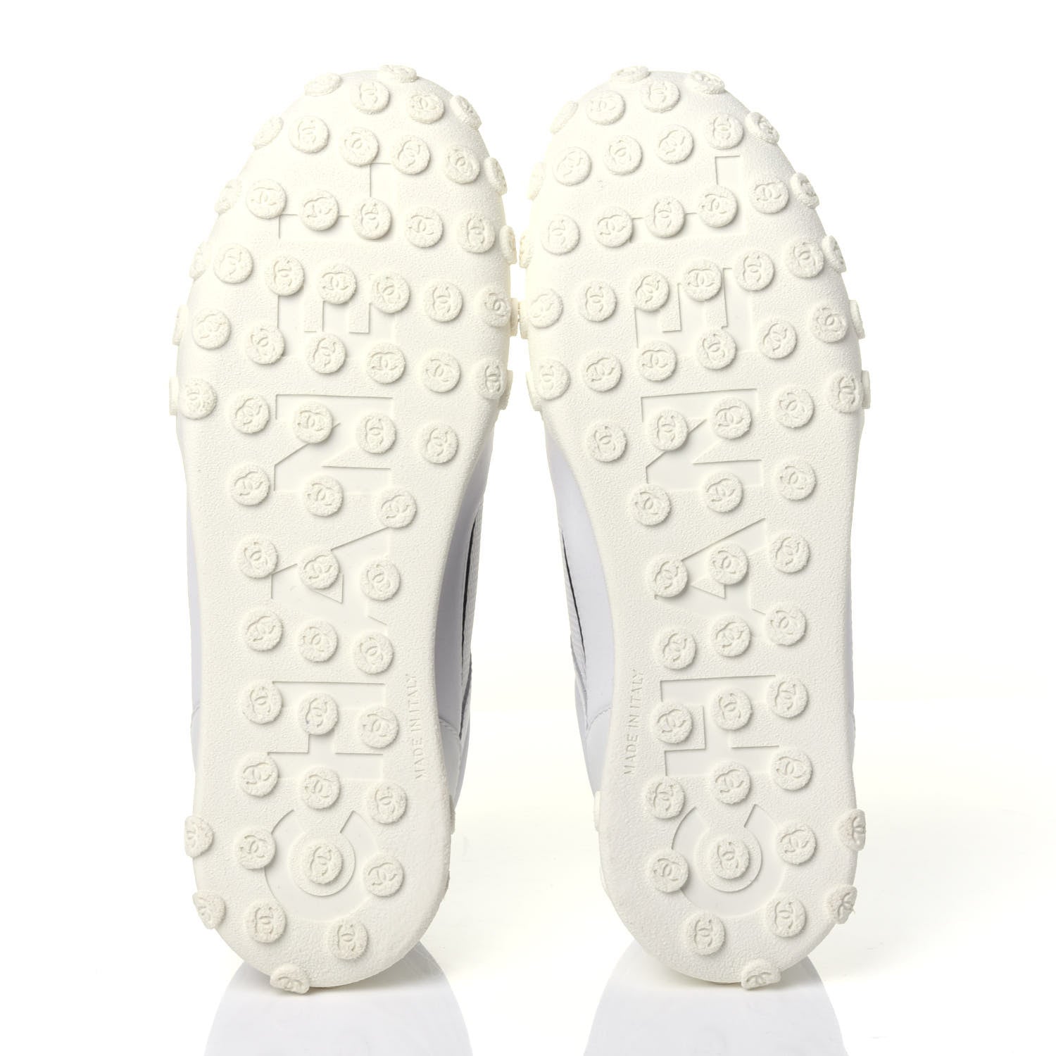 Chanel Calfskin Mesh Lycra Womens Logo Sneakers 39 White 7 of 10