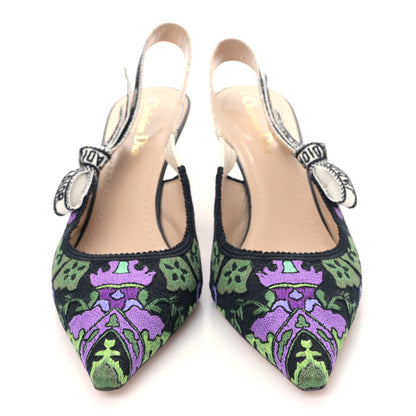Christian Dior Canvas Embroidered Indian J'Adior Slingback 65mm Pumps 40.5 Multicolor 2 of 8