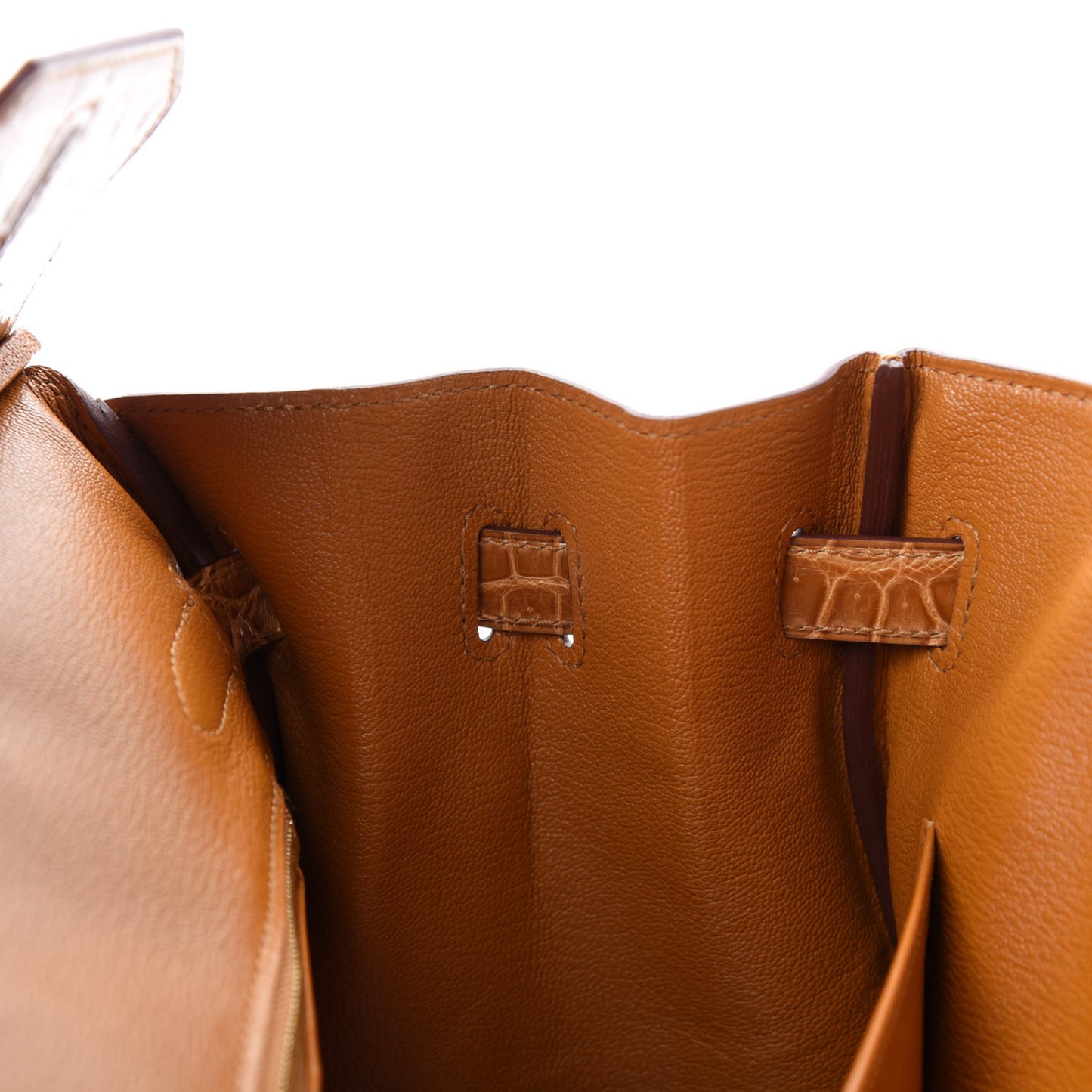 Togo Shiny Niloticus Crocodile Birkin Touch 30 Caramel Tabac Camel