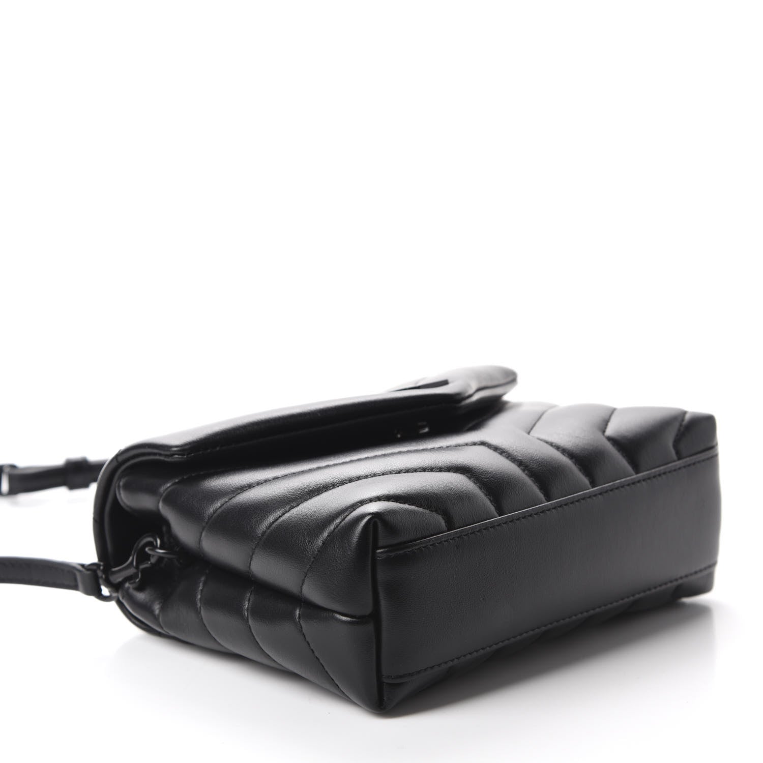 Saint Laurent Calfskin Y Quilted Monogram Toy Loulou Crossbody Bag Black 4 of 12
