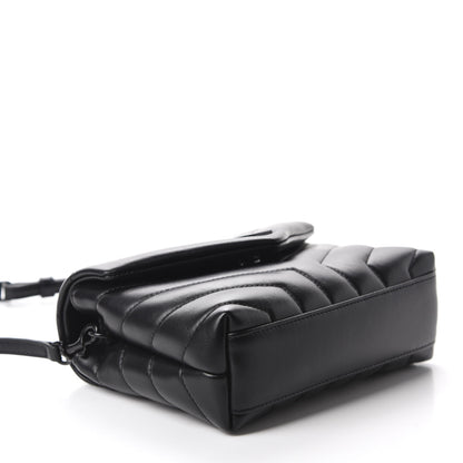 Saint Laurent Calfskin Y Quilted Monogram Toy Loulou Crossbody Bag Black 4 of 12
