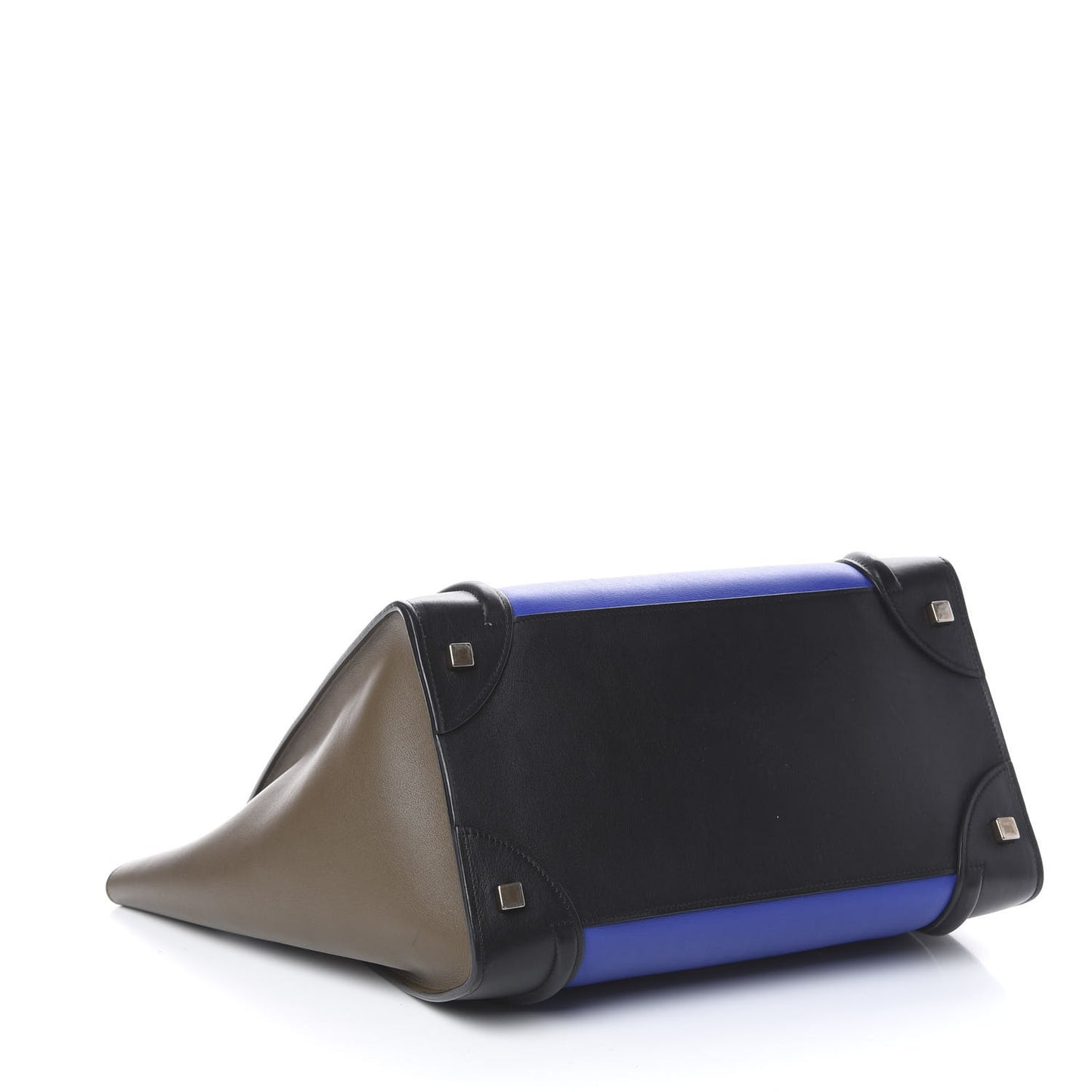Grained Calfskin Mini Tri-Color Luggage Indigo