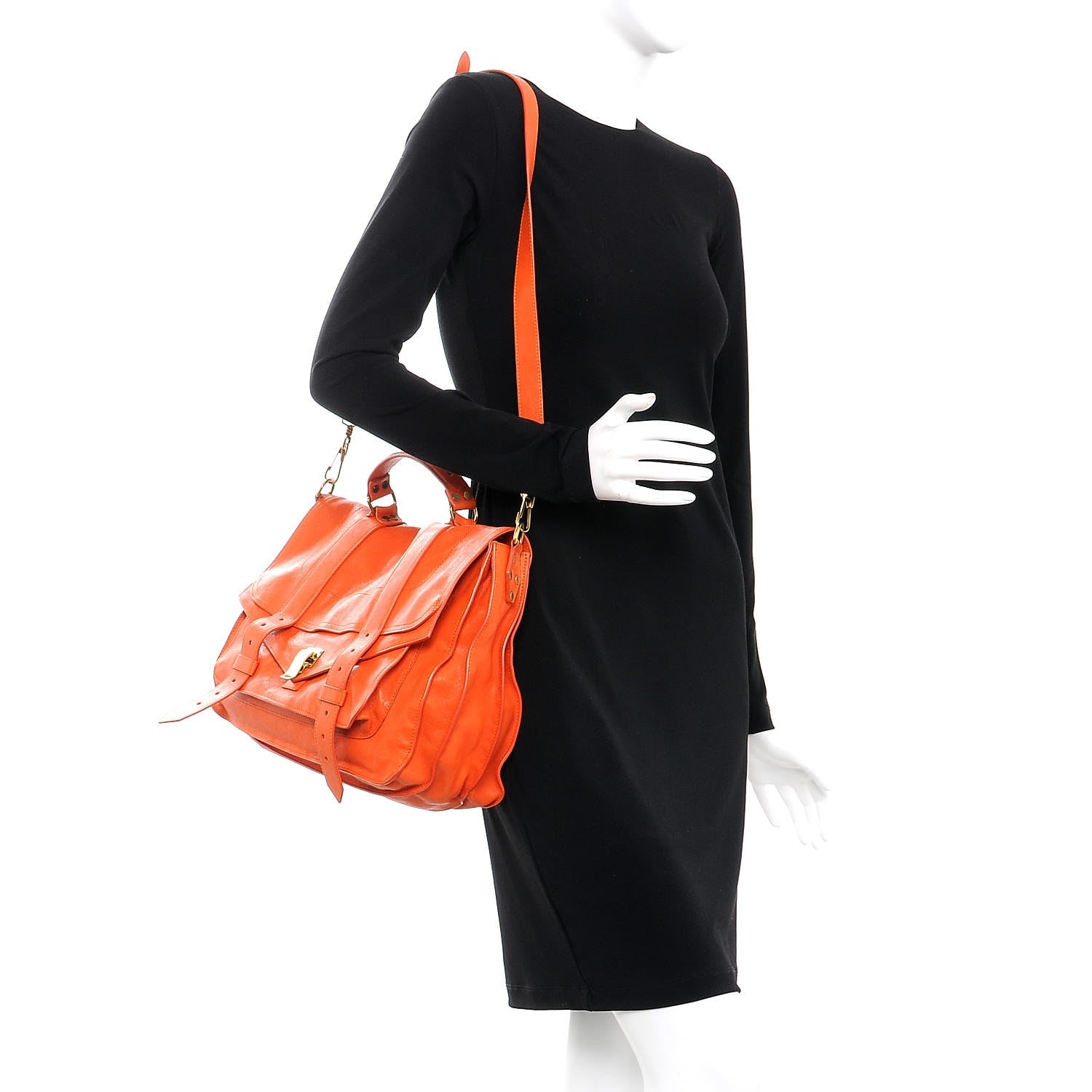 Proenza Schouler Lambskin Large PS1 Satchel Orange 2 of 11