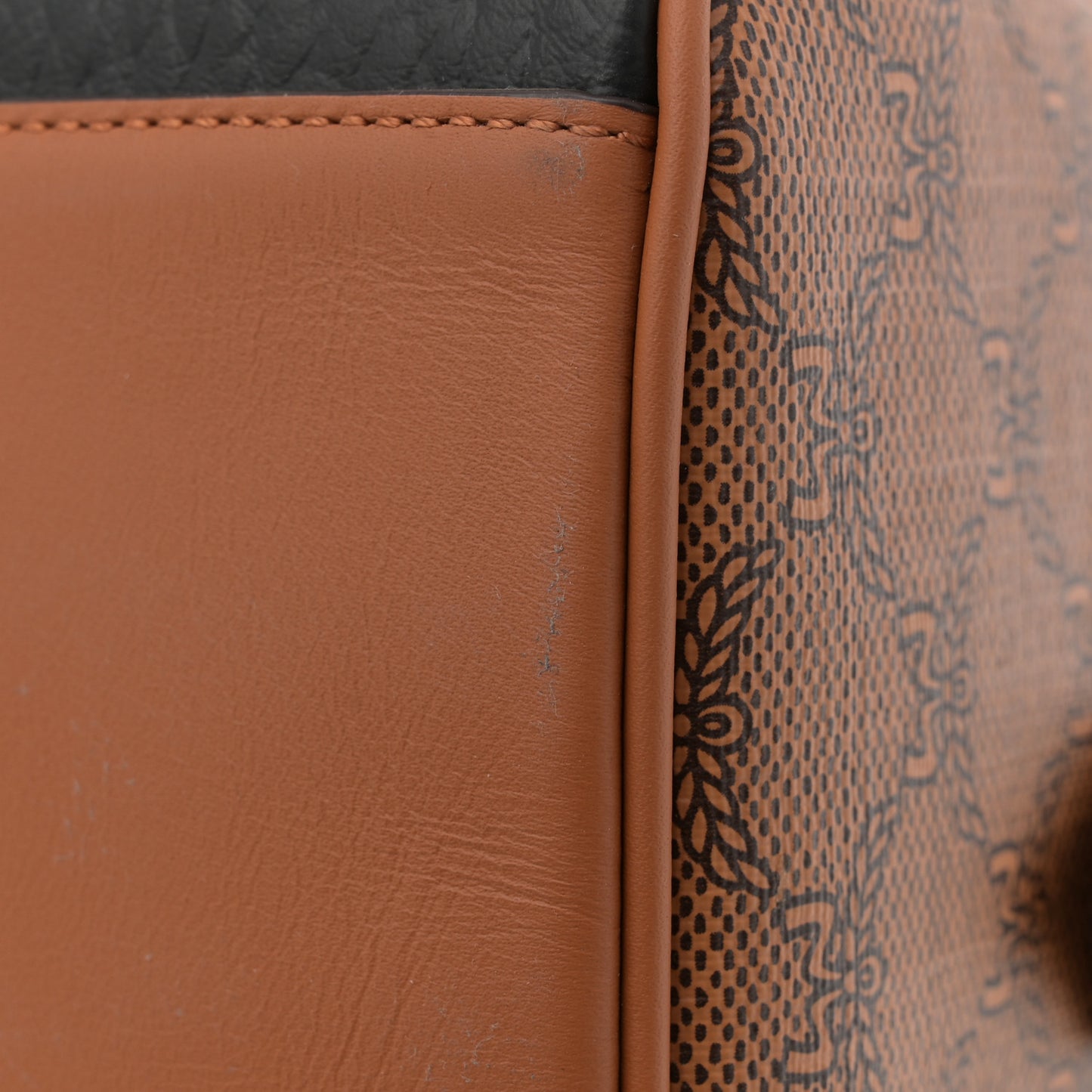 Maxi Visetos Medium Ella Boston Bag Black Cognac