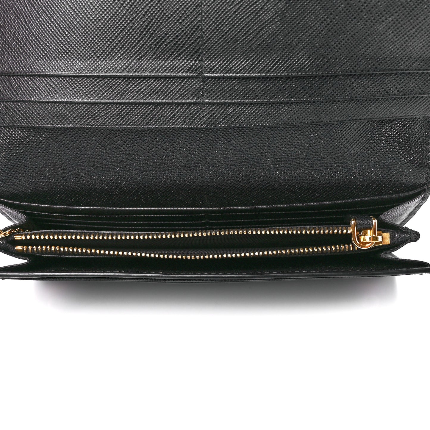 Saffiano Metal Continental Flap Wallet Black