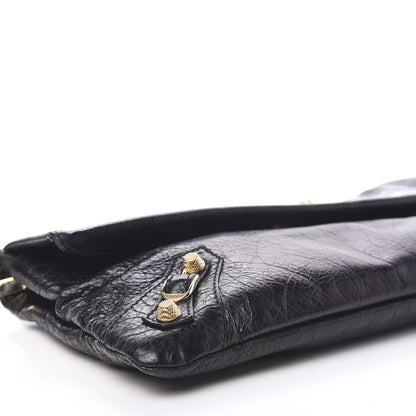 Balenciaga Agneau Giant 12 Gold Hardware Envelope Strap Clutch Black 8 of 12