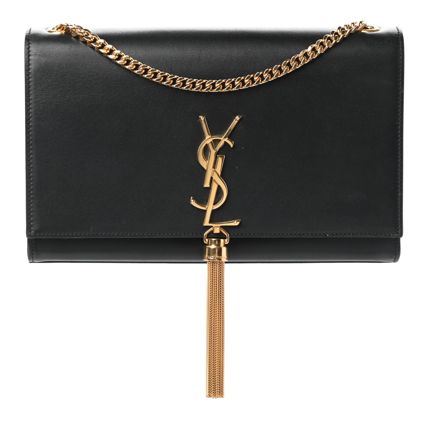 Saint Laurent Smooth Calfskin Medium Classic Monogram Kate Tassel Satchel Black 1 of 9