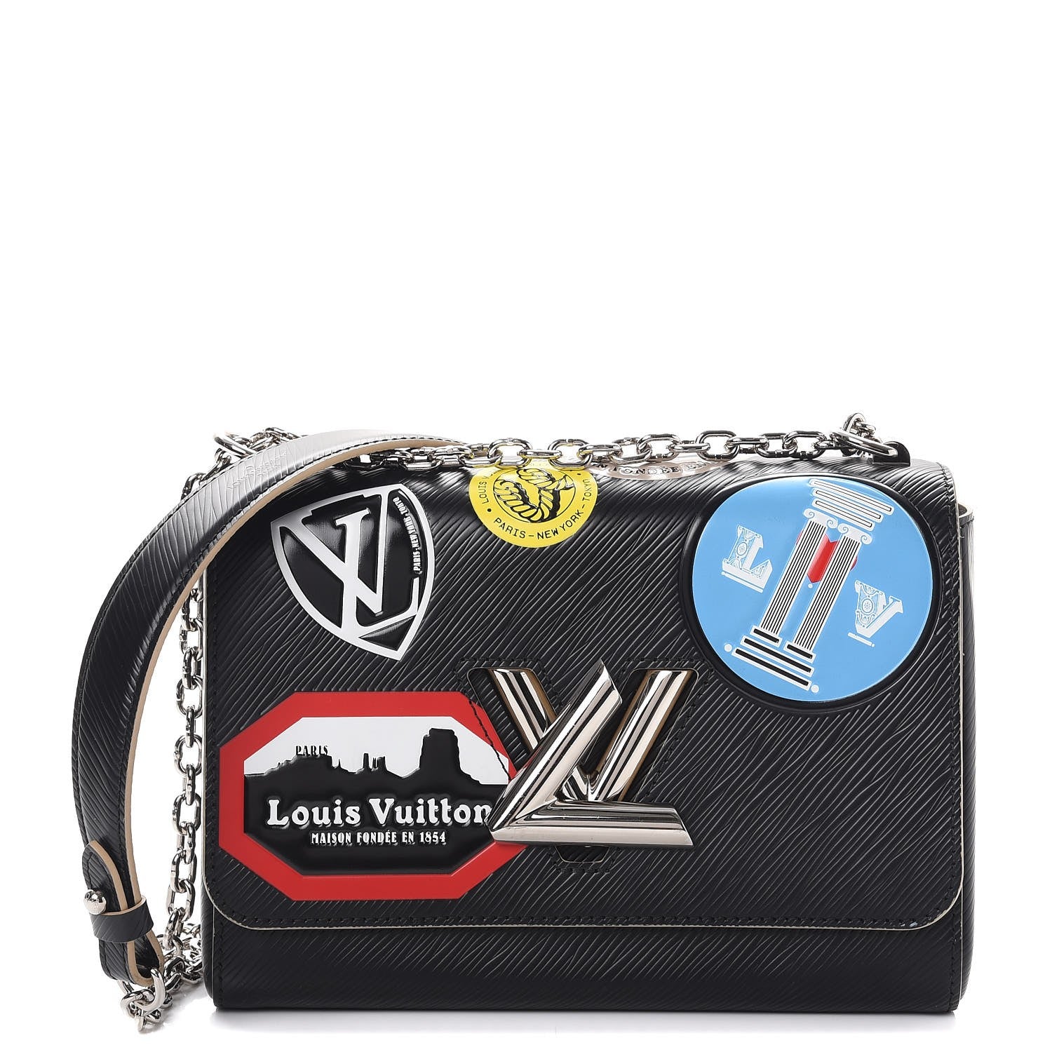 Louis Vuitton Epi World Tour Twist Shoulder Bag MM Black 1 of 9