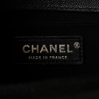 Chanel Caviar Chevron Quilted Medium Boy Flap Black 6 of 10
