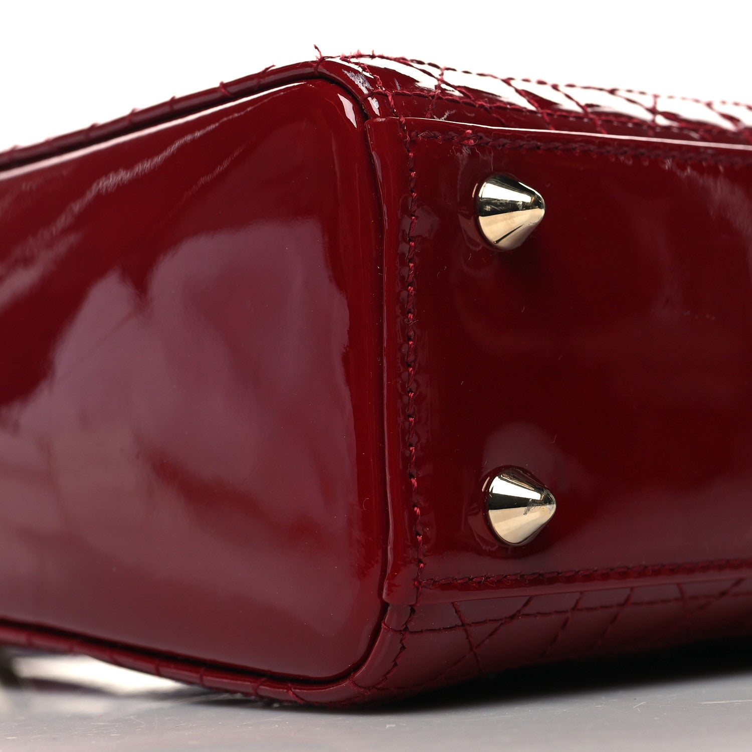 Christian Dior Patent Cannage Small Lady Dior Cherry Red 9 of 11