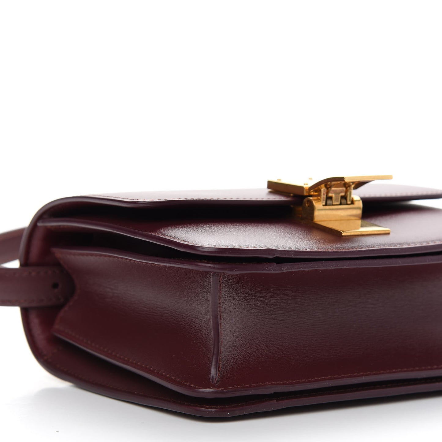 Box Calfskin Small Classic Box Flap Bag Burgundy