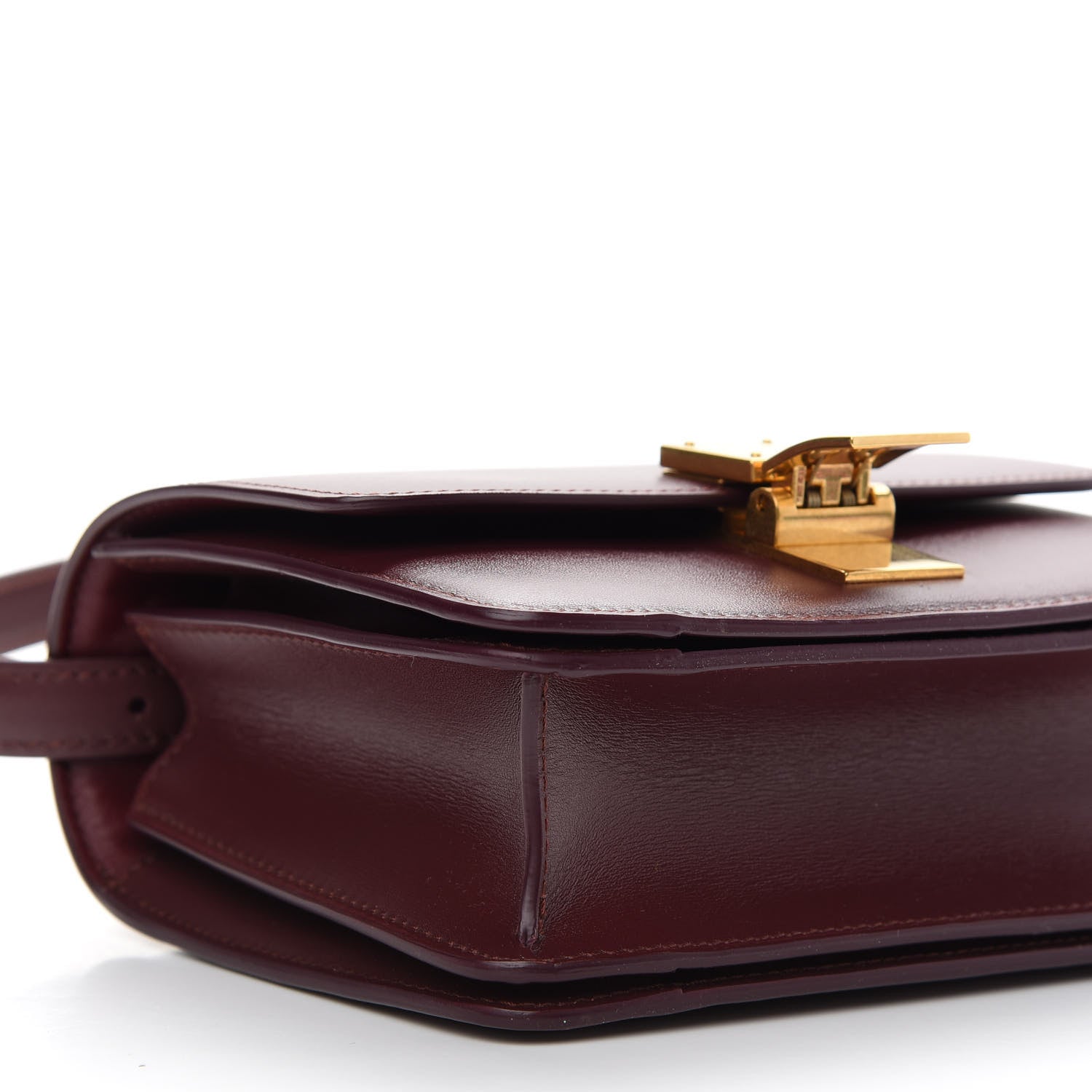 Celine Box Calfskin Small Classic Box Flap Bag Burgundy 8 of 9