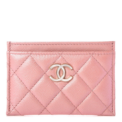 Chanel Iridescent Caviar Quilted Card Holder Rose Pink 1 of 9