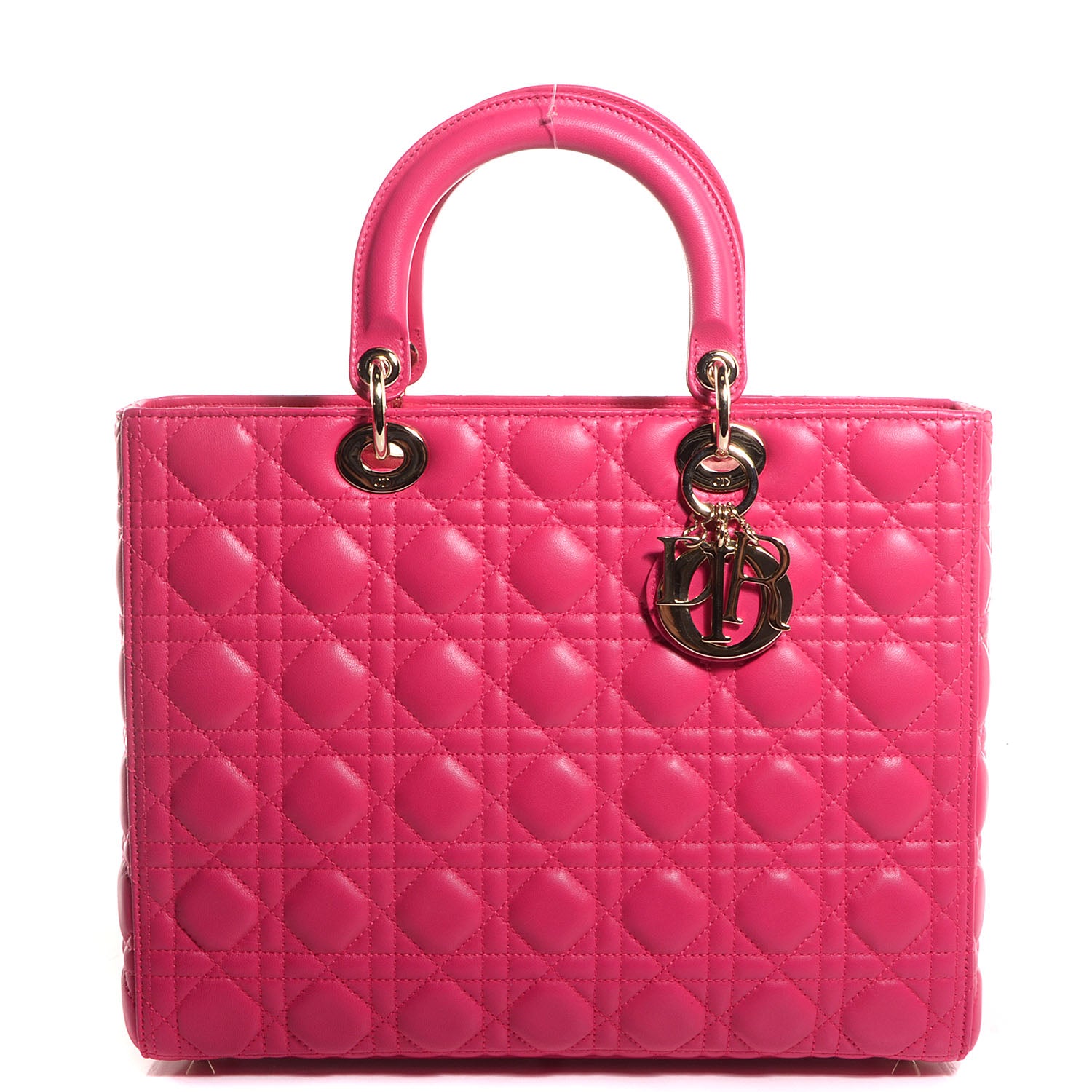 Christian Dior Lambskin Cannage Large Lady Dior Fuchsia 1 of 10