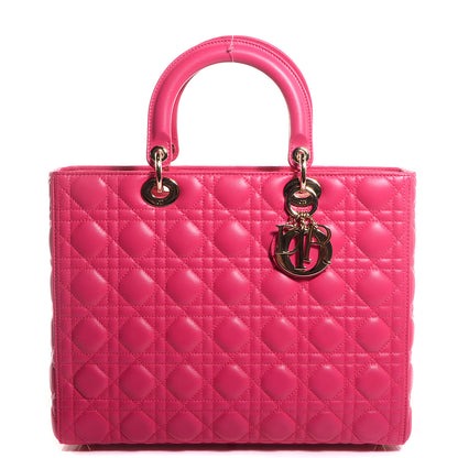Christian Dior Lambskin Cannage Large Lady Dior Fuchsia 1 of 10