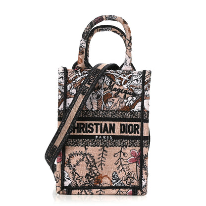 Christian Dior Canvas Jardin Magique Embroidered Mini Book Tote Phone Bag Powder Pink 1 of 9