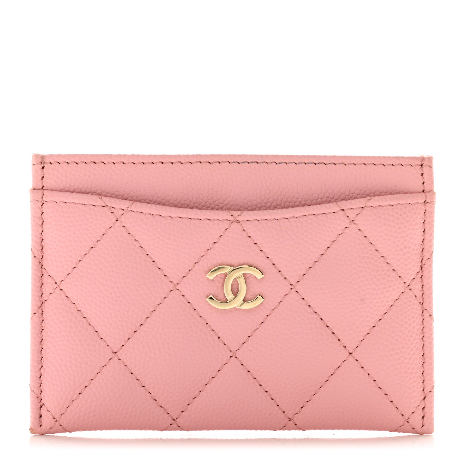 Chanel Caviar Quilted Card Holder Pink 1 of 11