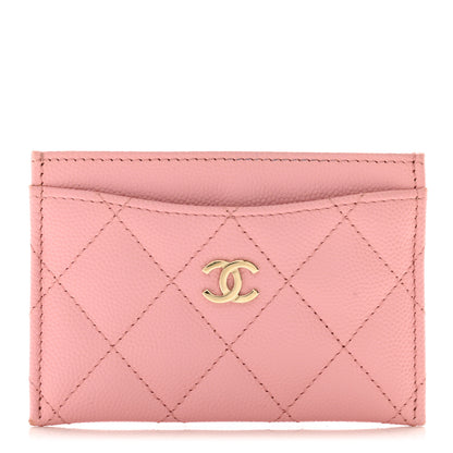 Chanel Caviar Quilted Card Holder Pink 1 of 11