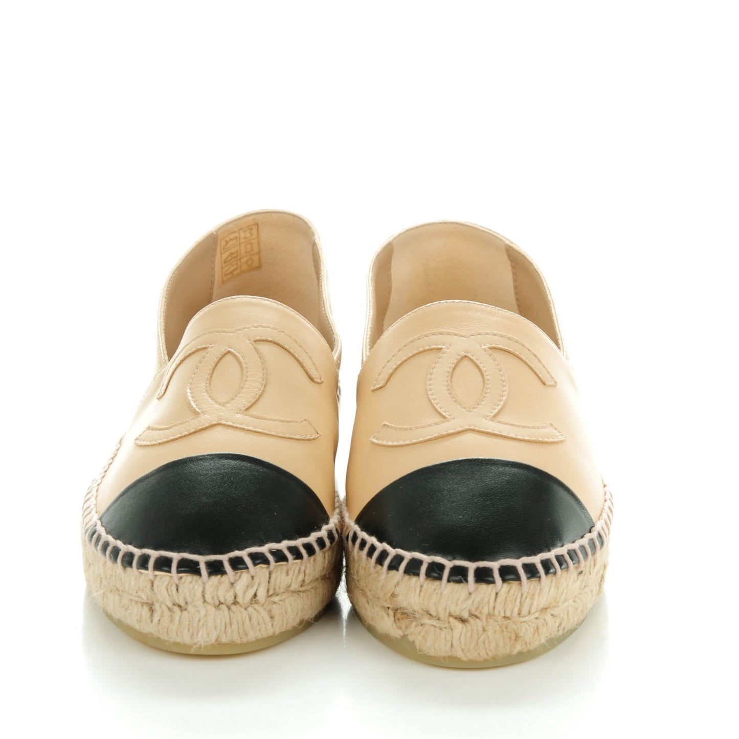 Lambskin CC Espadrilles 35 Beige Black