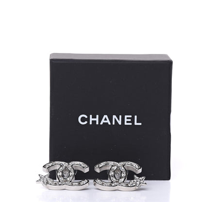 Chanel Crystal CC Starfall Earrings Silver 5 of 5