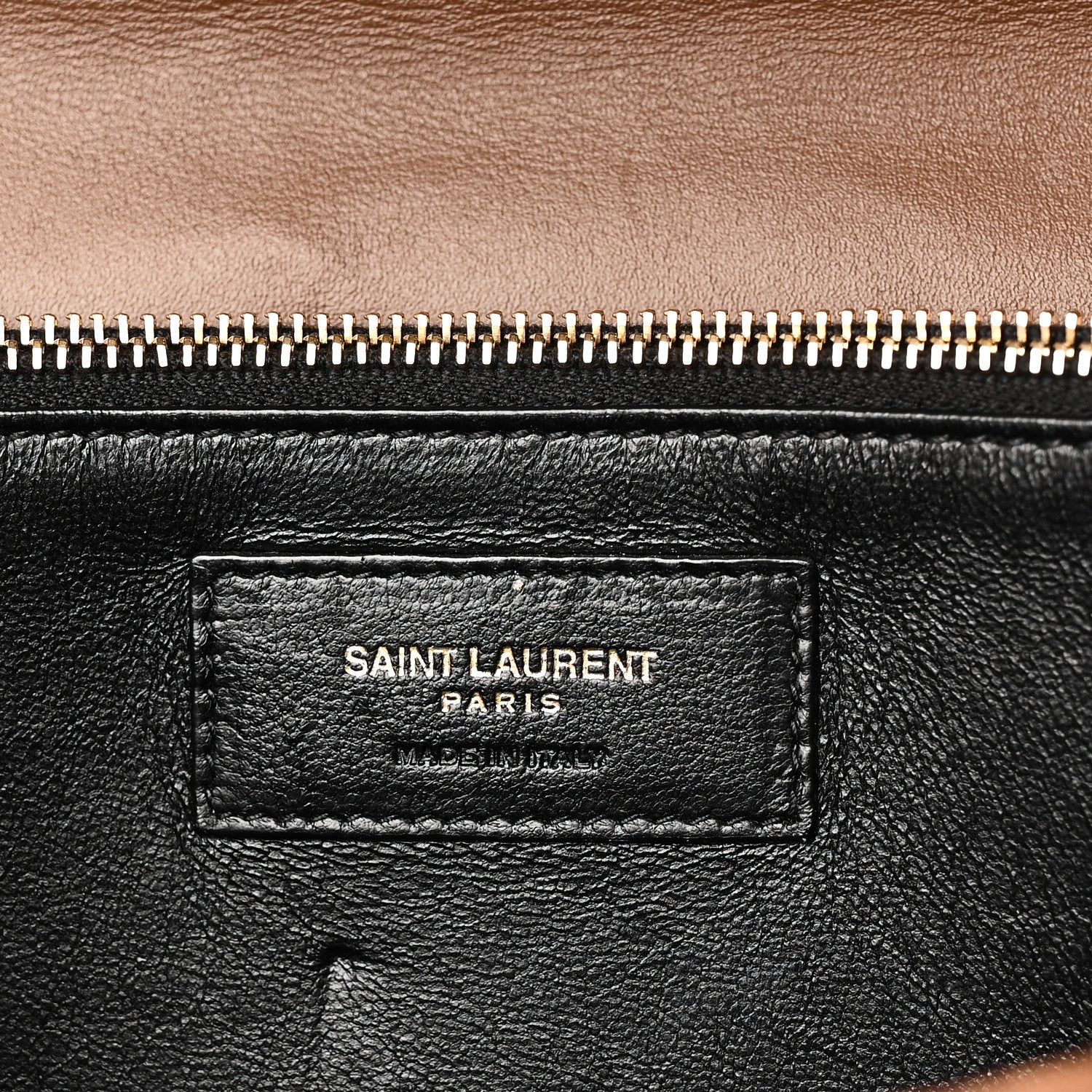 Saint Laurent Nubuck Shearling Quilted Medium Gaby Satchel Natural Tan 6 of 9