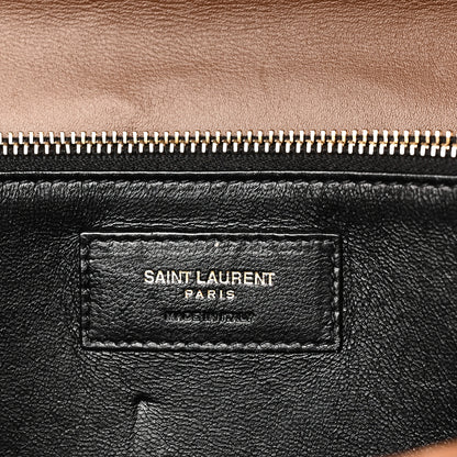 Saint Laurent Nubuck Shearling Quilted Medium Gaby Satchel Natural Tan 6 of 9