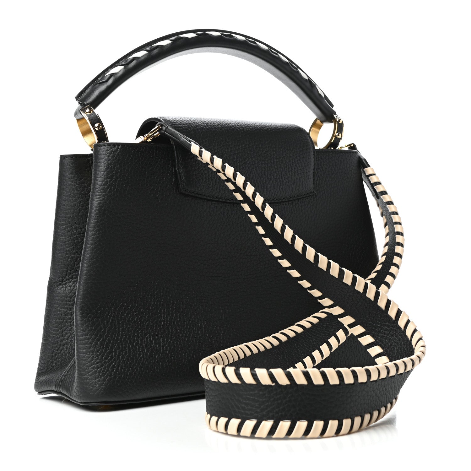Louis Vuitton Taurillon Crafty Capucines MM Black 3 of 9