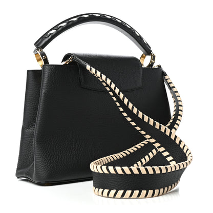 Louis Vuitton Taurillon Crafty Capucines MM Black 3 of 9