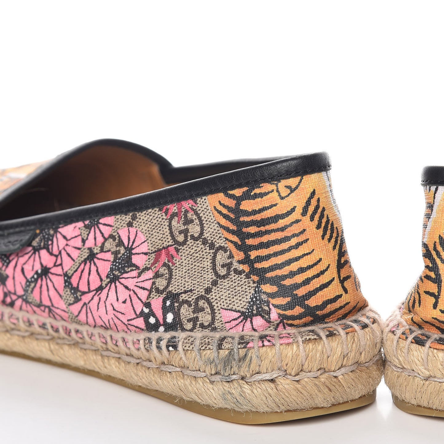 GG Supreme Monogram Bengal Espadrilles 39.5 Beige Pink