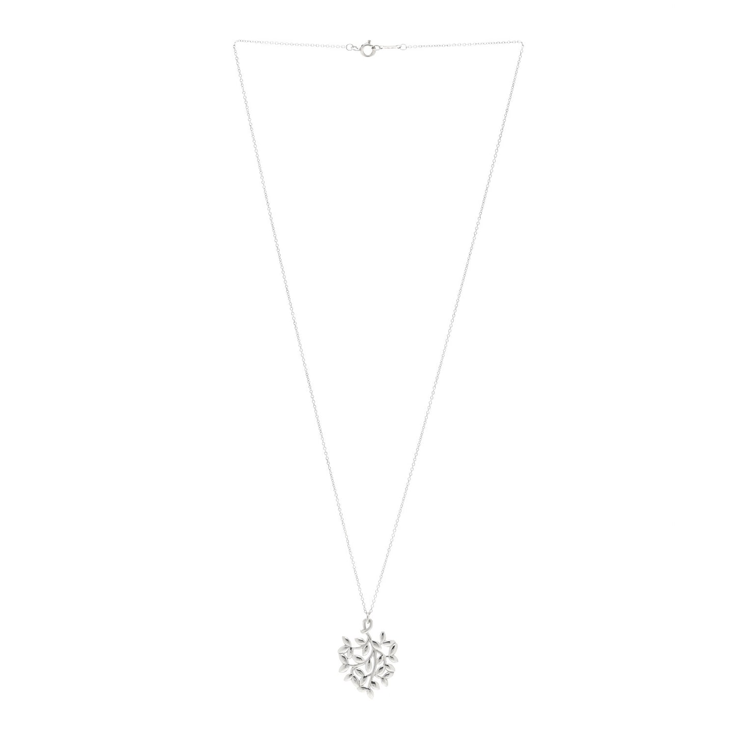 Sterling Silver Paloma Picasso Olive Leaf Heart Branch Pendant Necklace